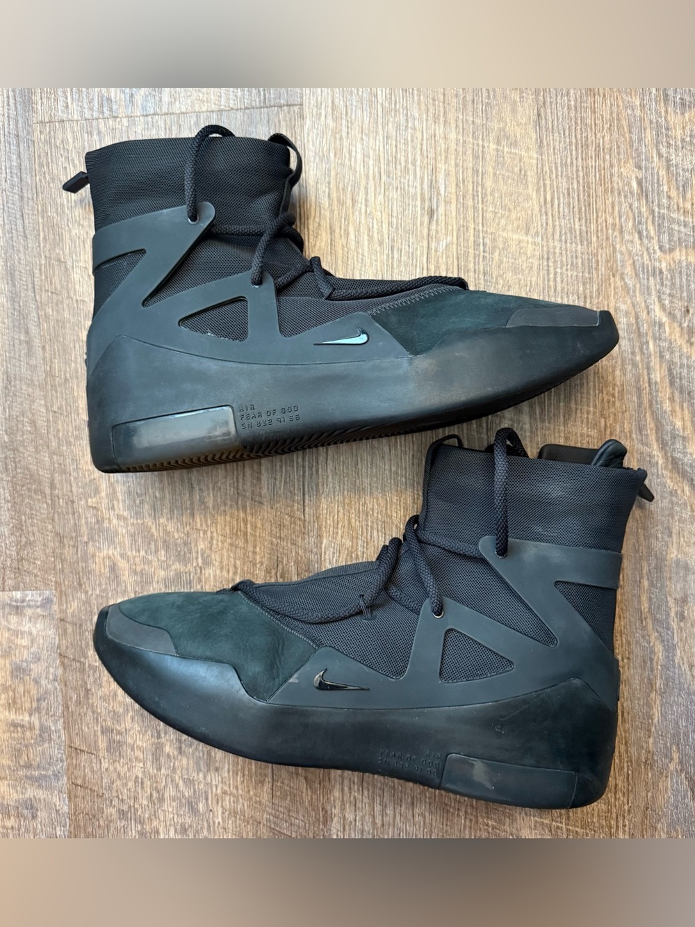 Nike Air Fear of God 1 Triple Black Men’s Size 10.5 Sneakers Shoes